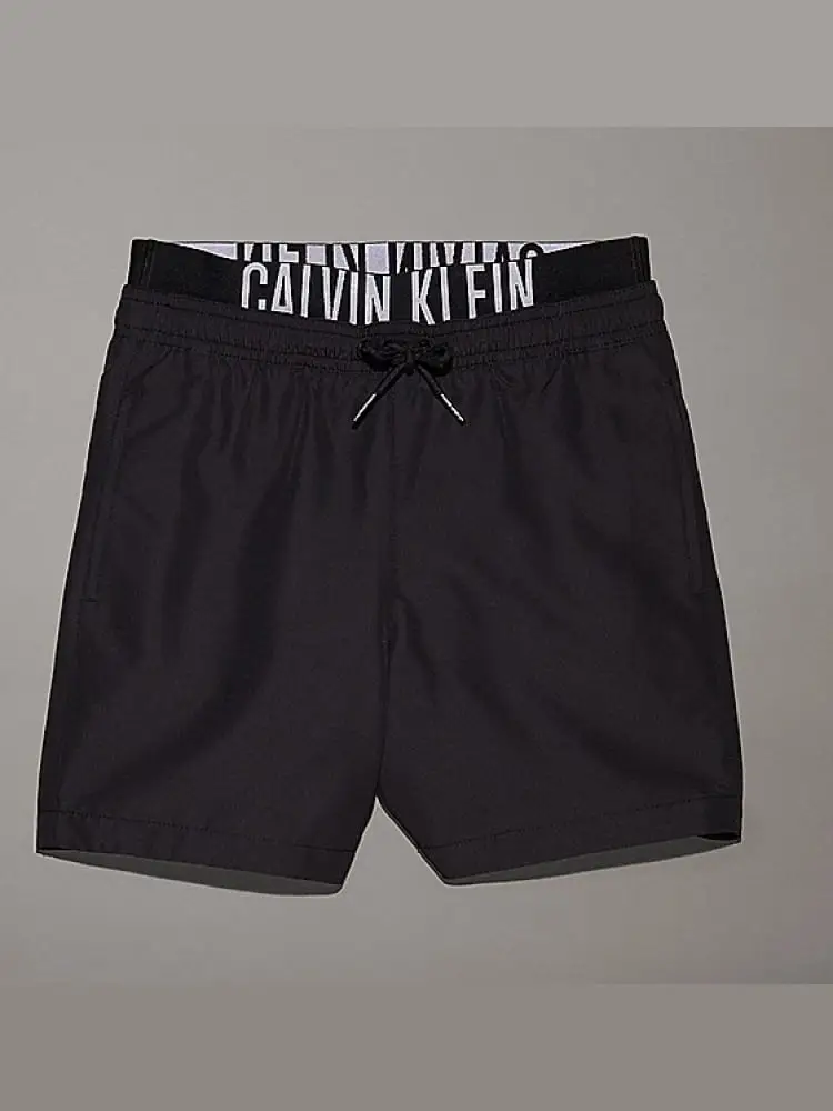 costume da bagno uomo nero con stampa logo