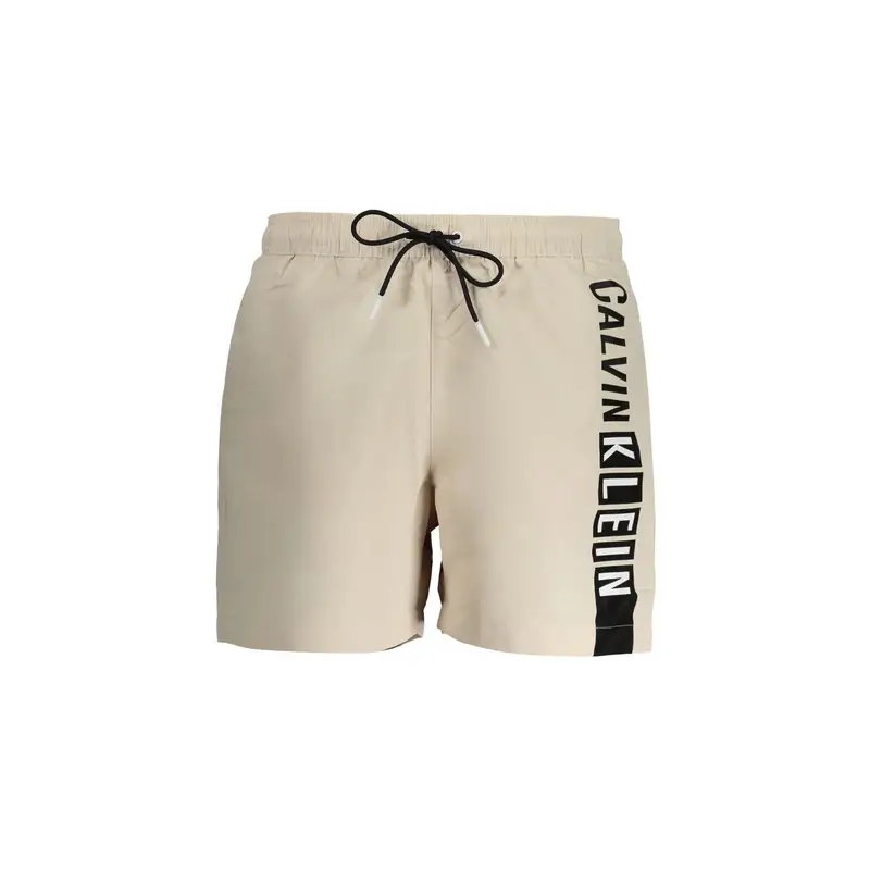 Costume da Mare Uomo Beige Stampa Logo