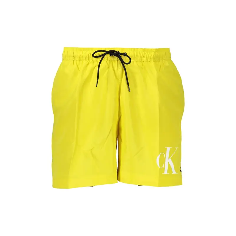 Costume da Mare Uomo Giallo Stampa Logo