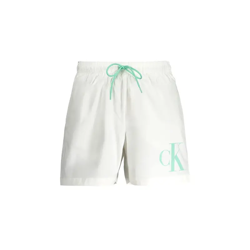 Costume Mare Uomo Bianco Stampa Logo