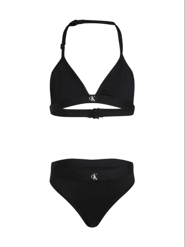 costume nero bambina mini logo