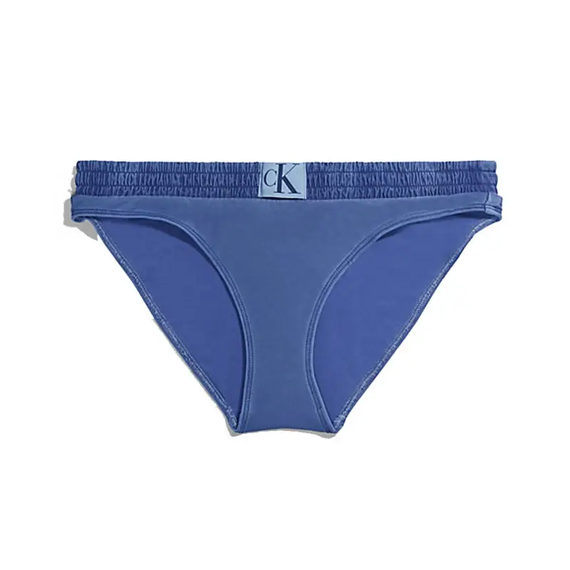 Costume Slip Delavato Logo Parlato Blu Donna XS
