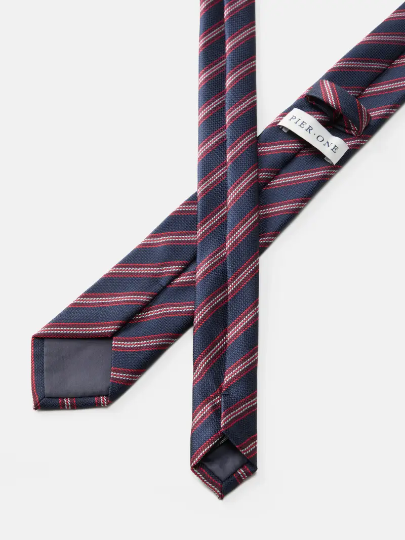 Cravatta 'ARIA' marino / rosso / rosso vino / bianco miniatura 2