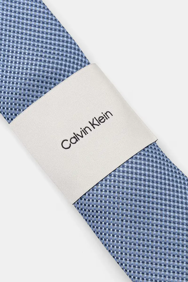 cravatta con seta Blu miniatura 3