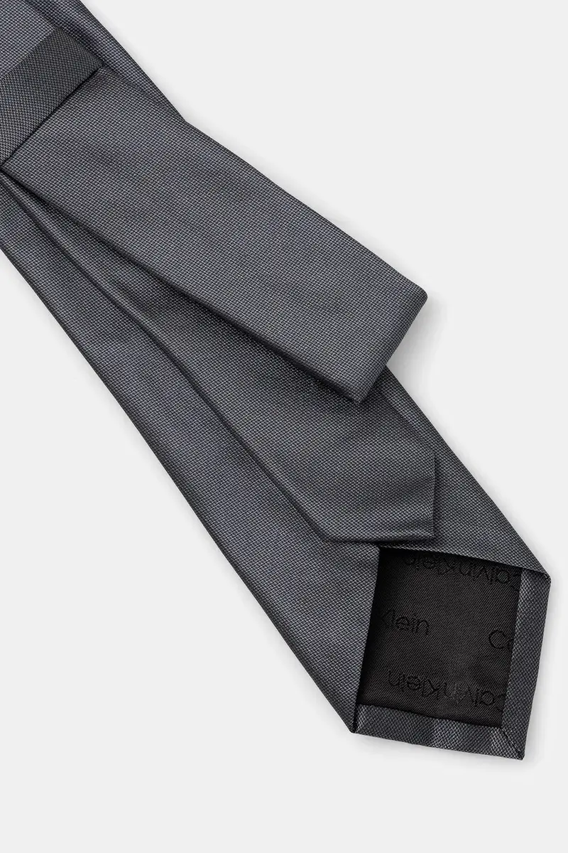 cravatta con seta Grigio miniatura 2