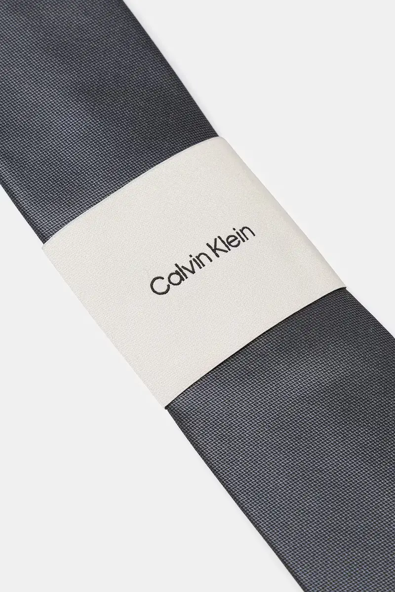 cravatta con seta Grigio miniatura 3