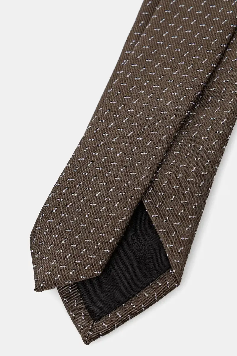 cravatta con seta Marrone miniatura 2