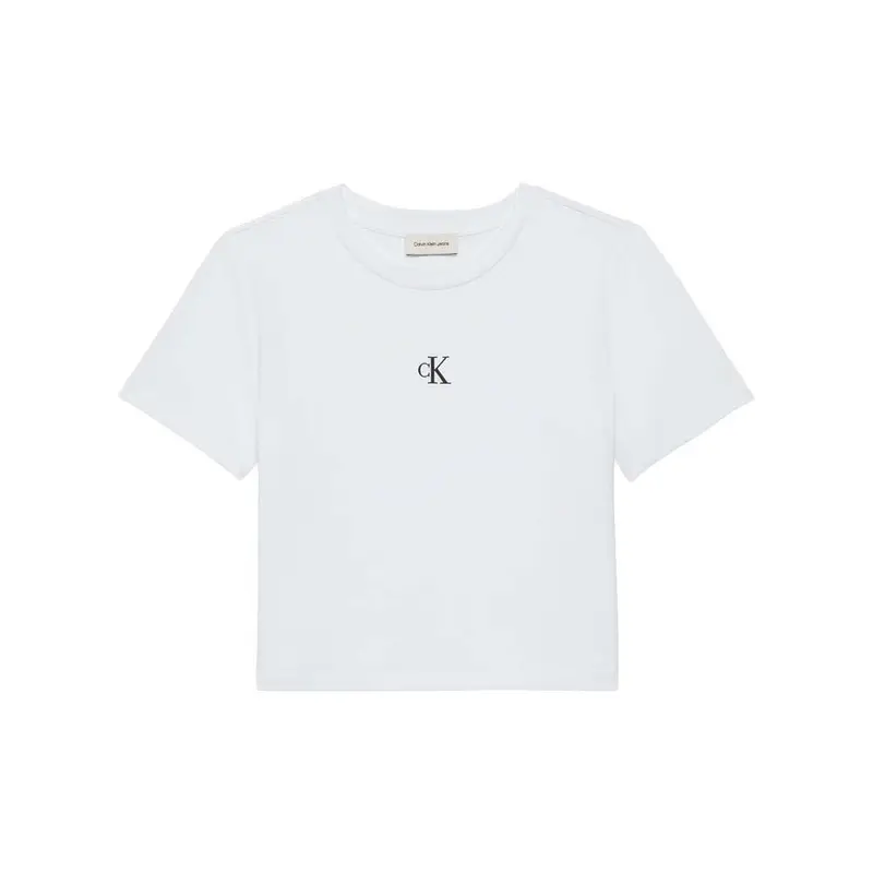 Cropped T-Shirt Logo Bianco Donna M