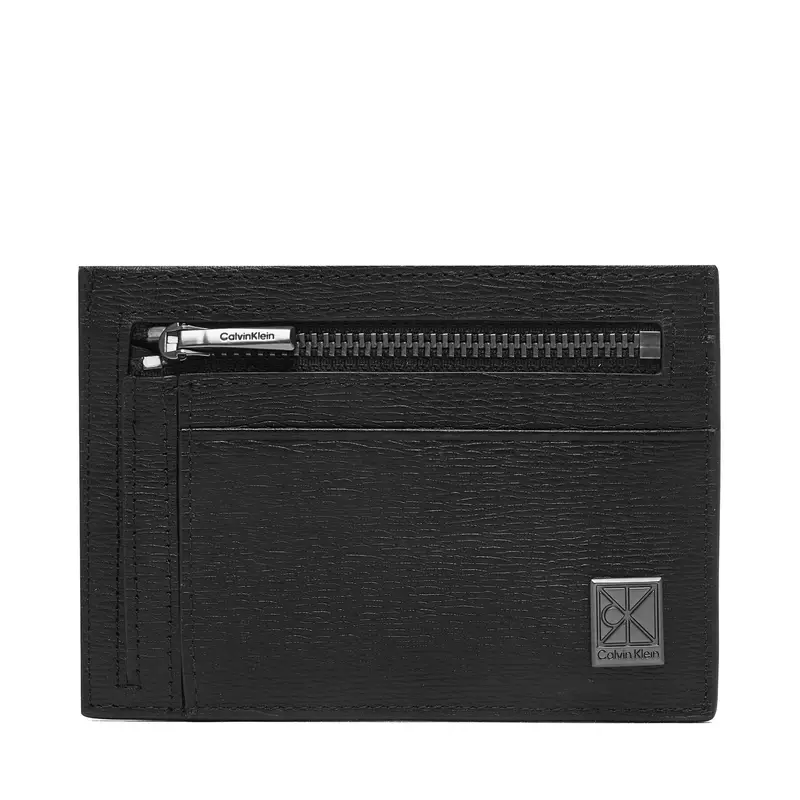 Custodie per carte di credito Calvin Klein Emblem Hw Id Cardholder LV04D1168G Nero