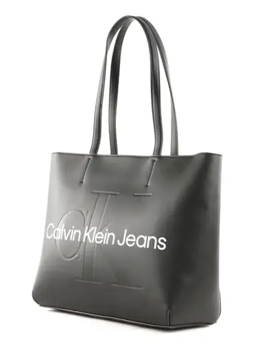 Calvin Klein Donna Borsa Tote Bag con Zip, Nera (Ck Black), Taglia Unica, Nero (Black), Taglia Unica miniatura 2