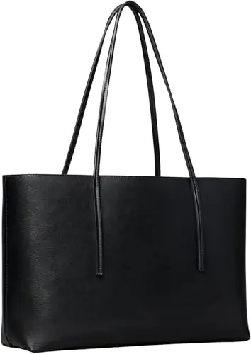Calvin Klein Donna Borsa Tote Bag Foil Logo con Custodia Estraibile, Nero (Black/Toasted Coconut), Taglia Unica miniatura 2