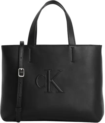 Calvin Klein Donna Borsa Tote Bag Sculpted Mini con Logo, Nero (Black), Taglia Unica