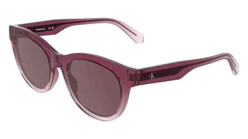 Donna Calvin Klein CKJ26600S 606 Occhiali da sole Bio-iniettato Viola Rosso Rotonda Normale