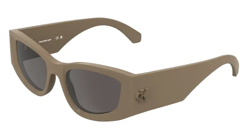 Donna Calvin Klein CKJ26608S 266 Occhiali da sole Bio-iniettato Beige Cat Eye Normale