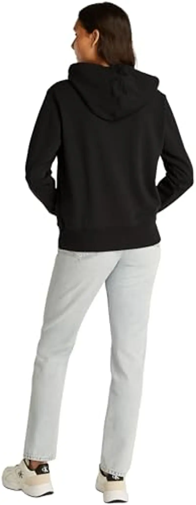 Calvin Klein Donna Felpa Monologo con Cappuccio, Nero (CK Black), L miniatura 2