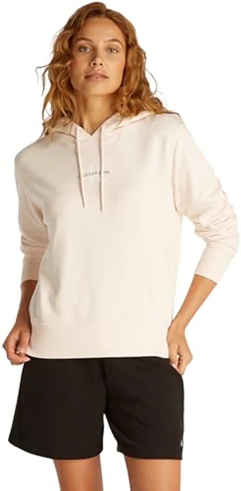 Calvin Klein Donna Felpa Monologo con Cappuccio, Rosa (Silver Peony), 3XL