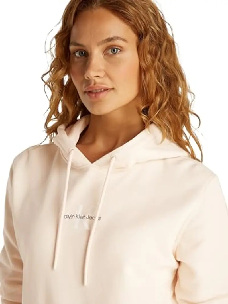 Calvin Klein Donna Felpa Monologo con Cappuccio, Rosa (Silver Peony), 3XL miniatura 3