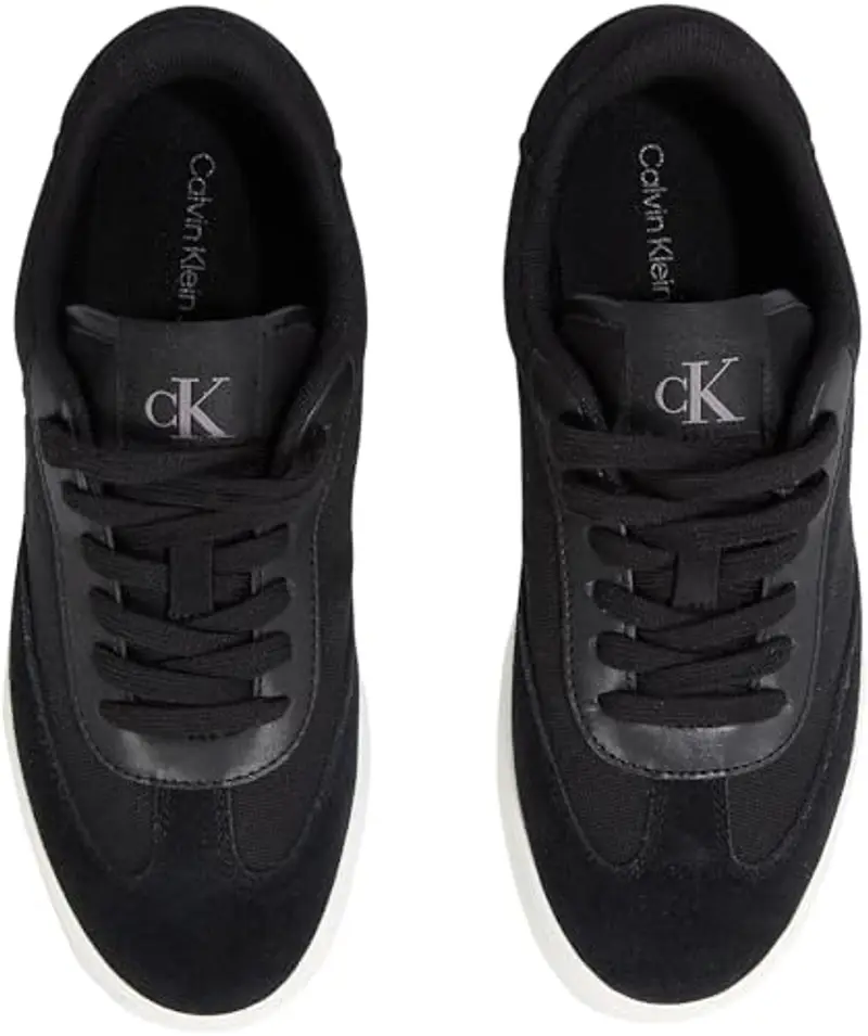Calvin Klein Donna Sneakers con Suola Preformata Classic Low Mix in Tela, Nero (Black/Bright White), 36 miniatura 3