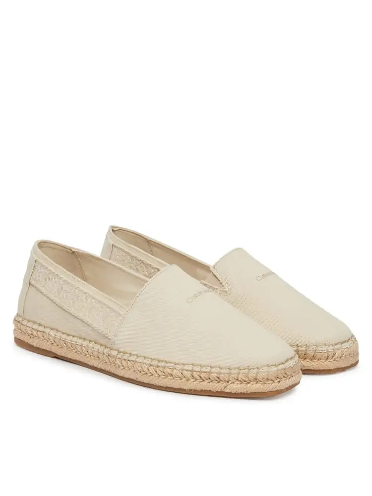 espadrillas beige uomo logo sul davanti