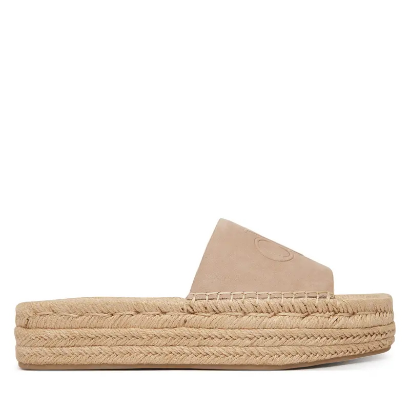 Espadrillas Calvin Klein Flatf Espa Mule Nub Mg HW0HW02890 Beige