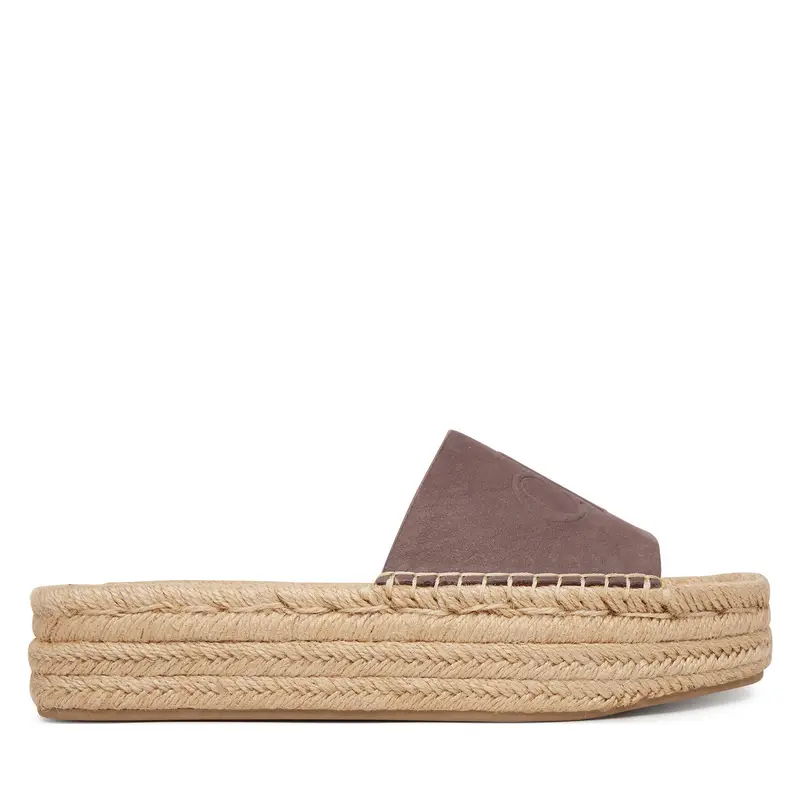 Espadrillas Calvin Klein Flatf Espa Mule Nub Mg HW0HW02890 Marrone