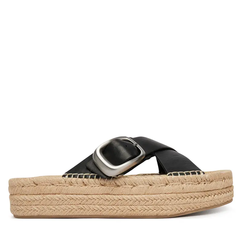 Espadrillas Calvin Klein Flatf Espadrill Cross Lth Hdw HW0HW02892 Nero