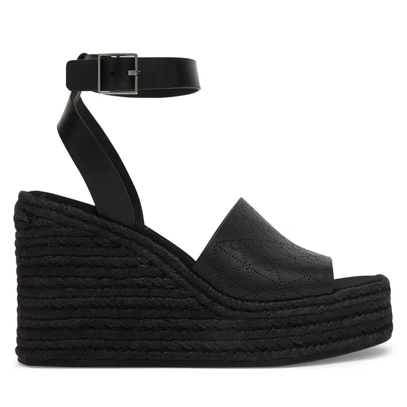 Espadrillas Calvin Klein Wedge Espad 70 Aop Lth HW0HW03138 Nero