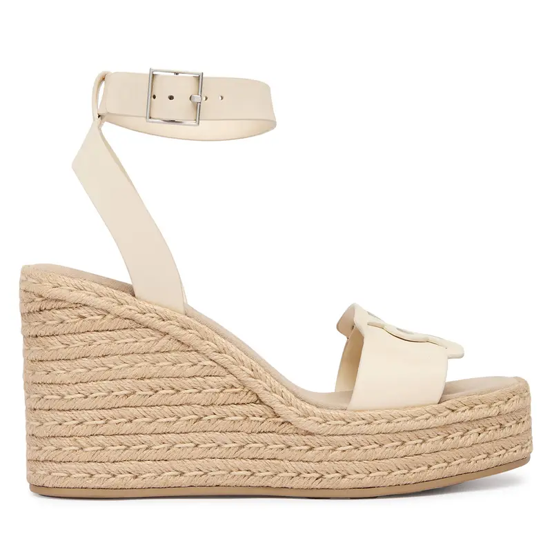 Espadrillas Calvin Klein Wedge Espad 70 Embl Lth HW0HW02897 Beige