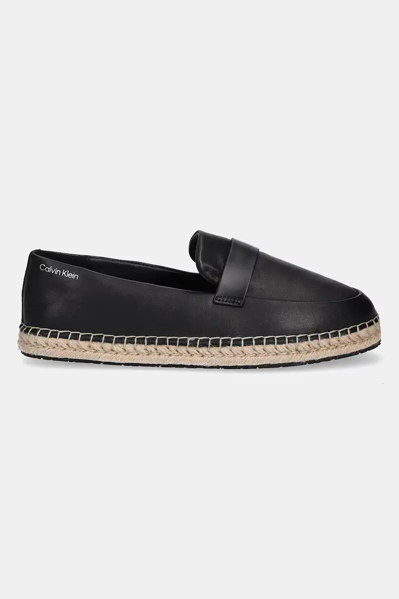 espadrillas in pelle ESPADRILLE W/CK HW - LTH colore nero HW0HW02390 miniatura 2