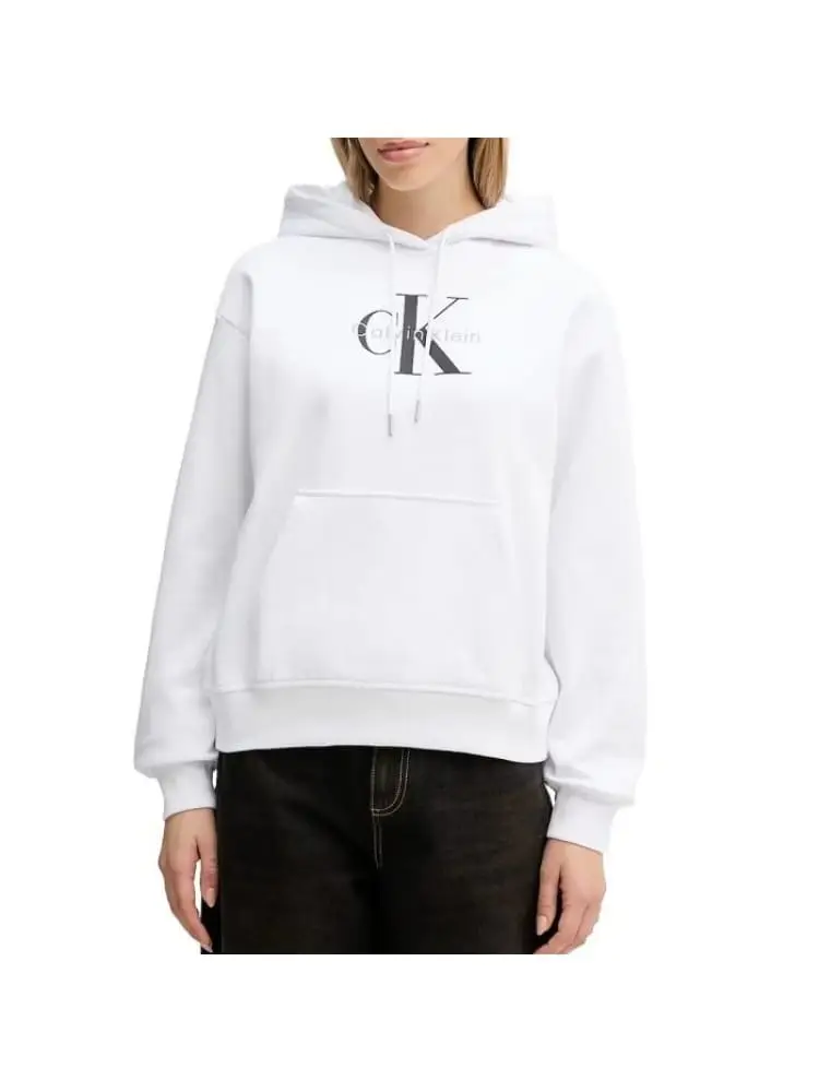 felpa bianca donna con logo