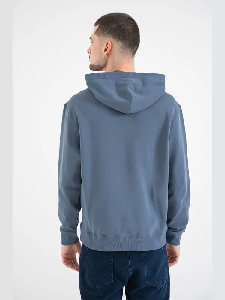 felpa blu polvere uomo logo sul davanti miniatura 2