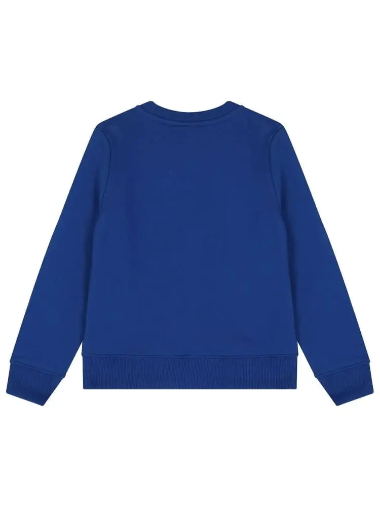 felpa blu royal bambino con logo miniatura 2