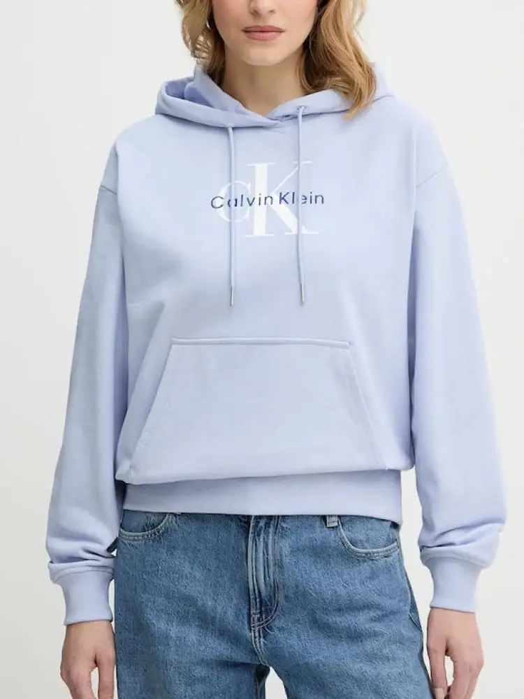 felpa celeste donna con logo