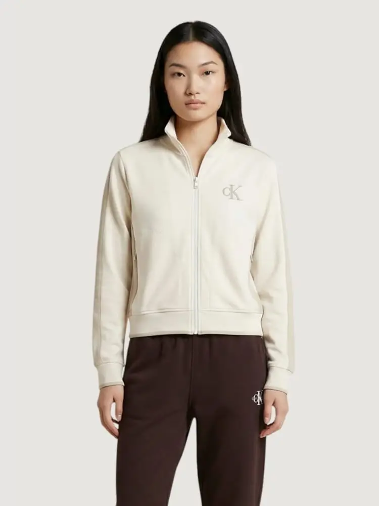 felpa crema donna mini logo