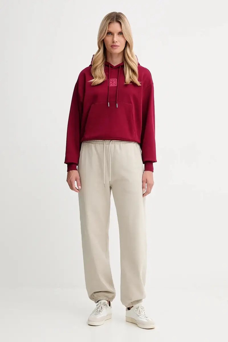 felpa donna colore granata con cappuccio LV044D204G miniatura 2