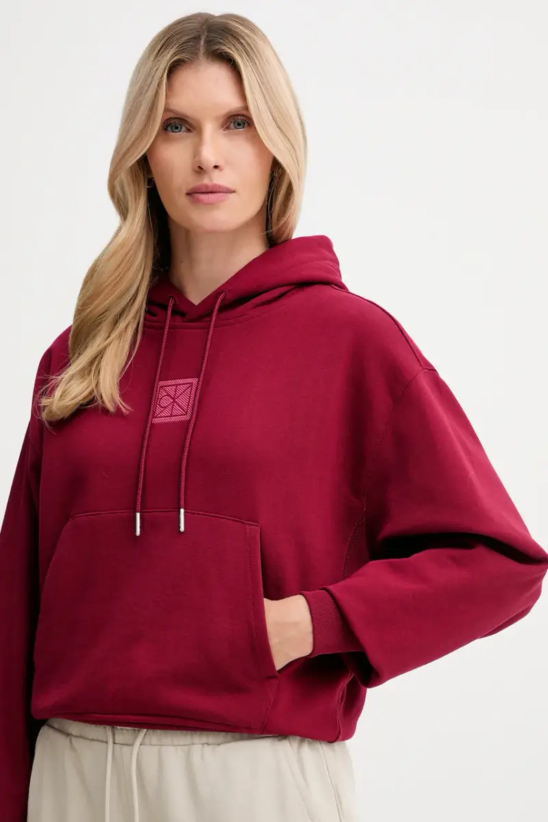 felpa donna colore granata con cappuccio LV044D204G miniatura 4