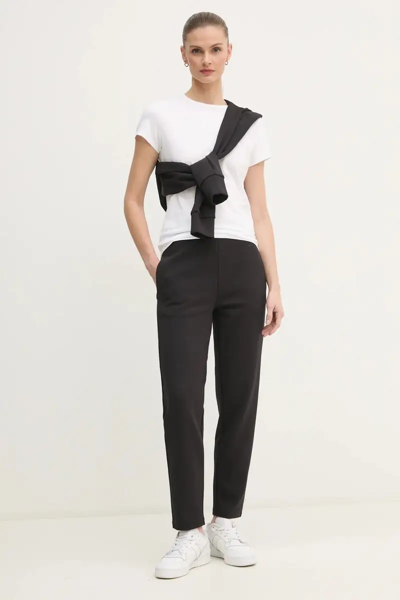 felpa donna colore nero con cappuccio con applicazione K20K207954 miniatura 2