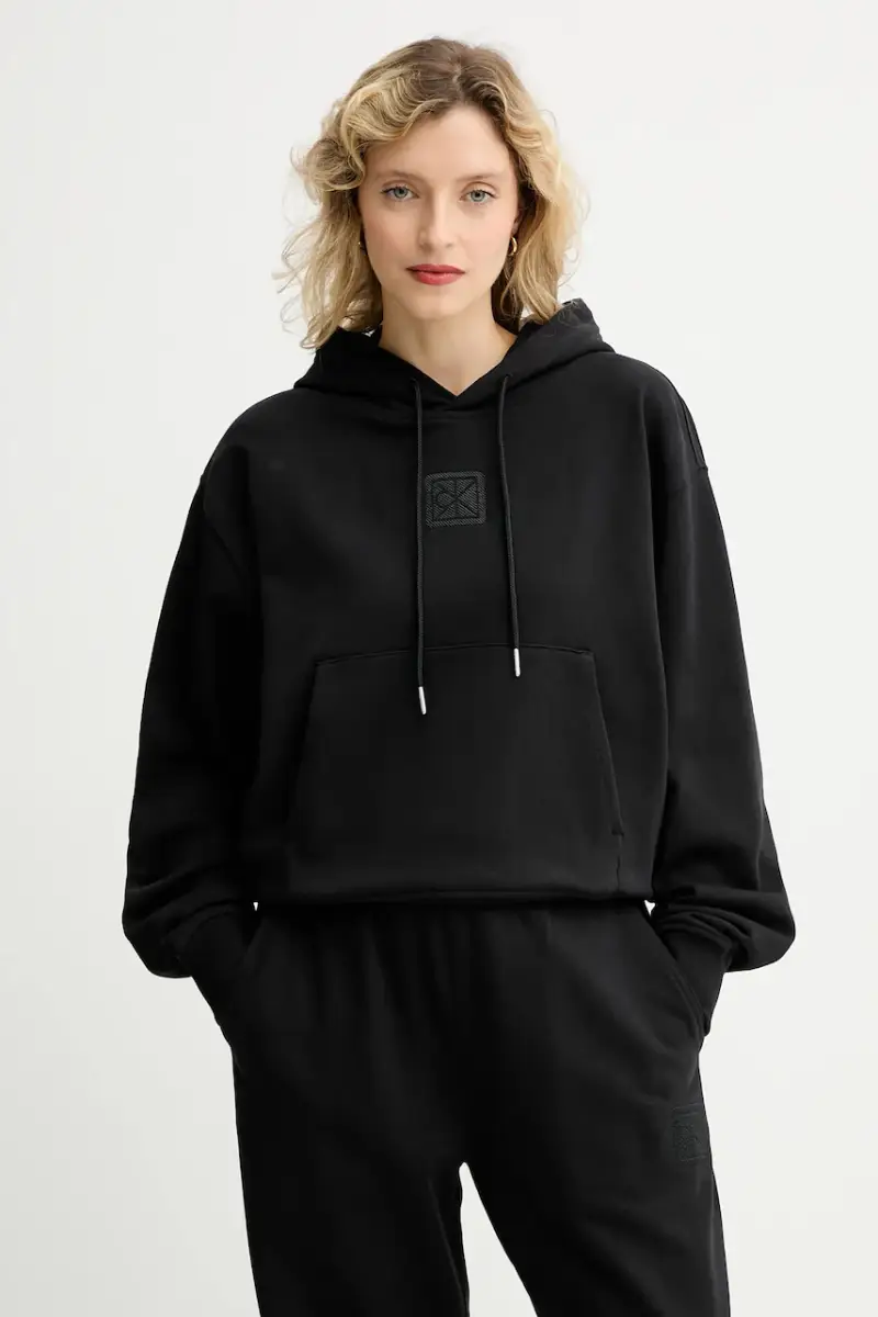 felpa donna colore nero con cappuccio LV044D204G