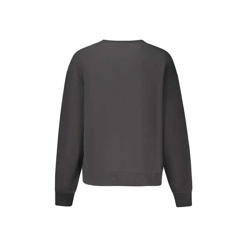 Felpa Donna Nera Girocollo Garzata Stampa Ricamo Nero miniatura 2