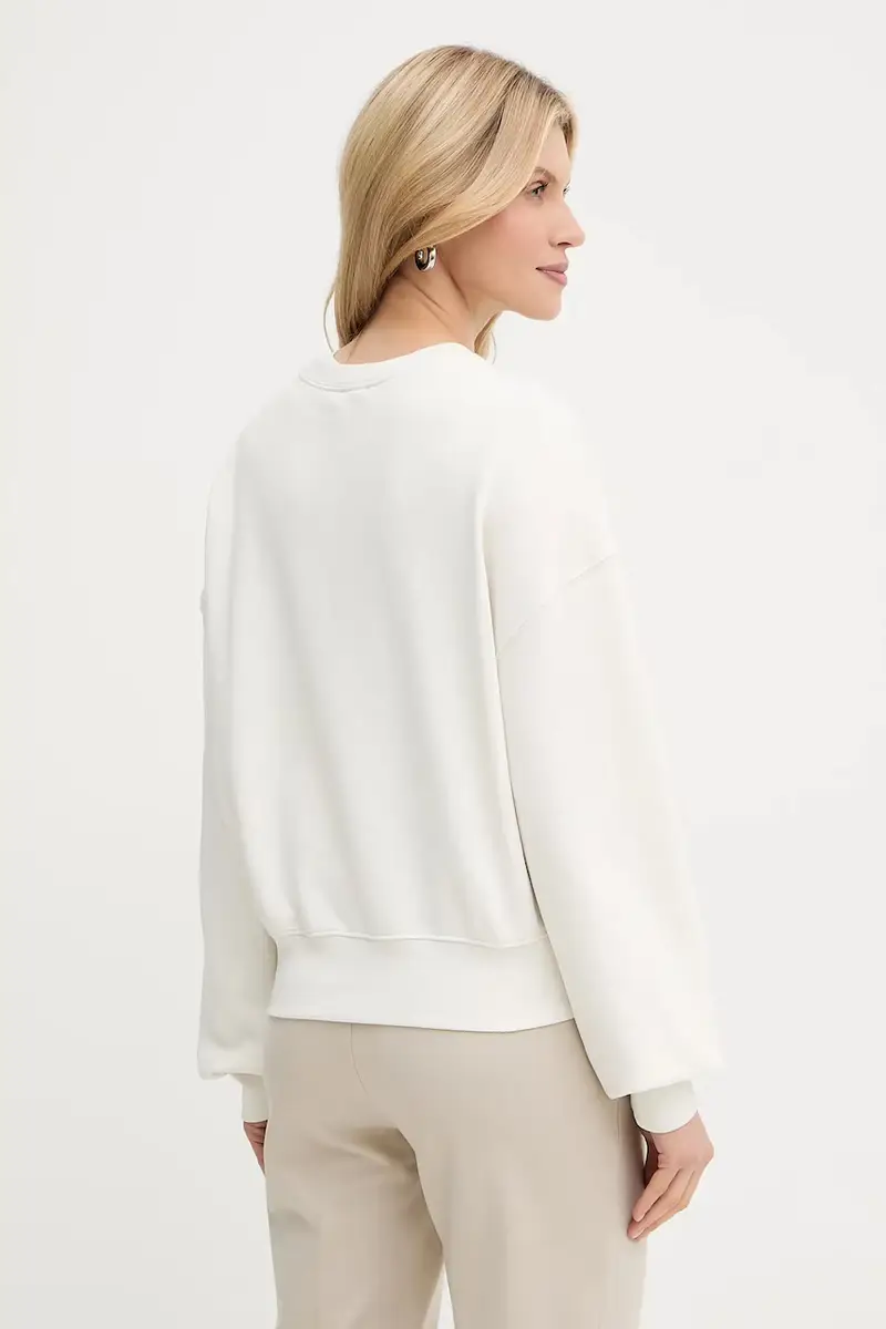 felpa in cotone donna colore beige con applicazione LV044C209G miniatura 3