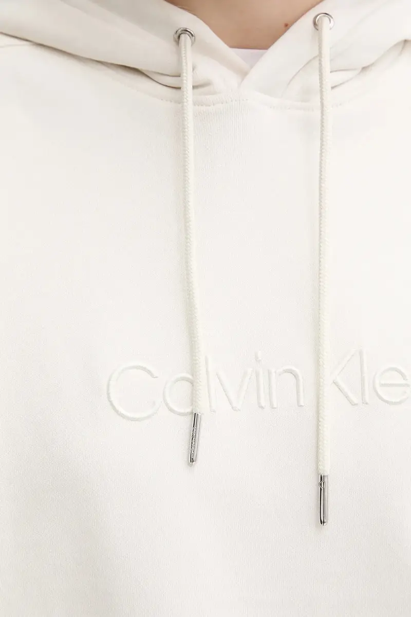 felpa in cotone donna colore beige con cappuccio con applicazione LV044C210G miniatura 4