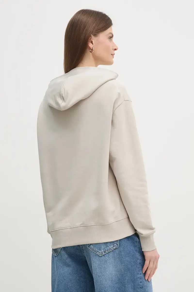 felpa in cotone donna colore beige con cappuccio K20K205449 miniatura 3