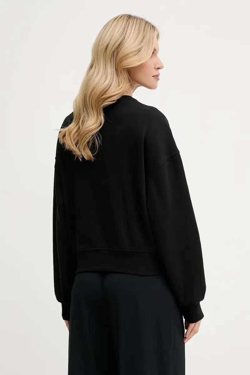 felpa in cotone donna colore nero con applicazione LV044C209G miniatura 3