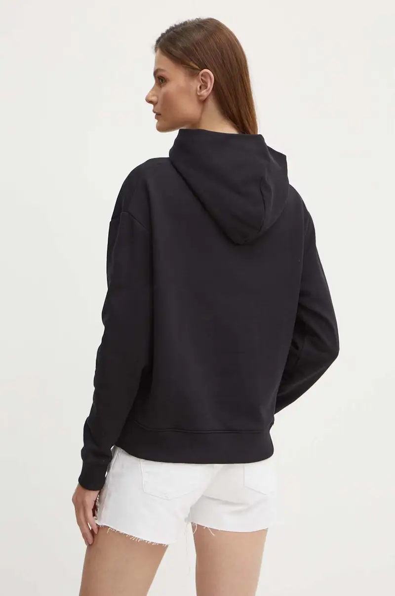 felpa in cotone donna colore nero con cappuccio K20K205449 miniatura 3