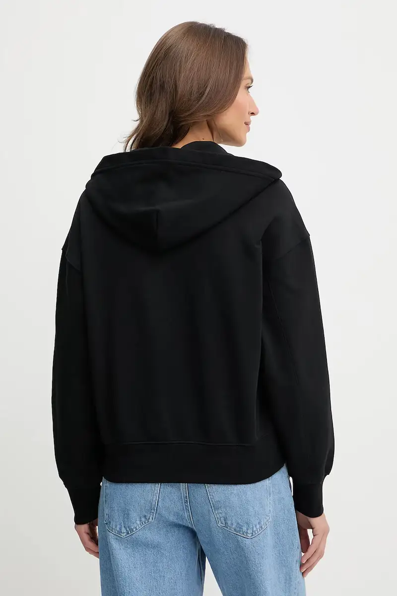 felpa in cotone donna colore nero con cappuccio LV044C211G miniatura 2