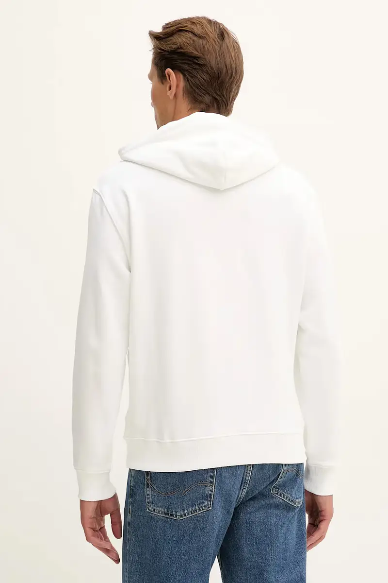 felpa in cotone uomo colore bianco con cappuccio LV04LD241G miniatura 3