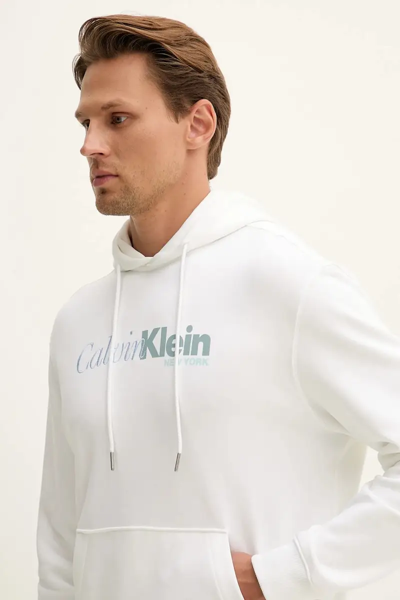 felpa in cotone uomo colore bianco con cappuccio LV04LD241G miniatura 4