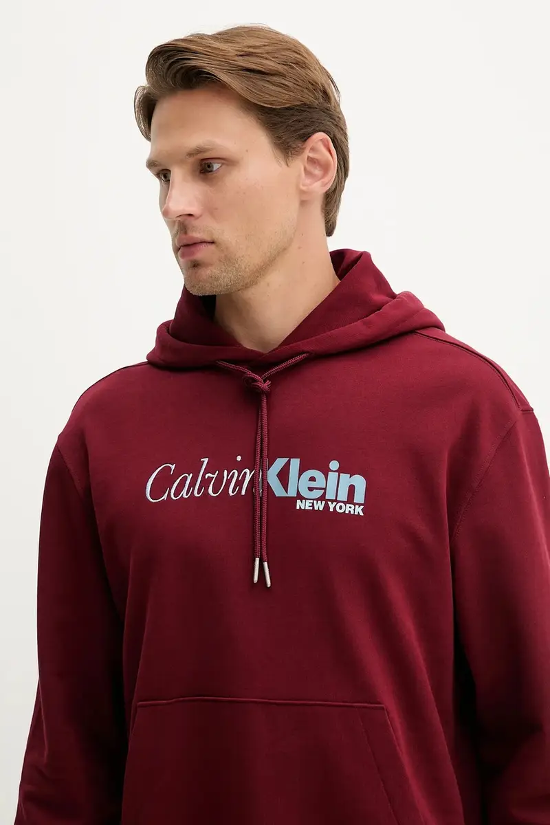 felpa in cotone uomo colore granata con cappuccio LV04LD241G miniatura 4