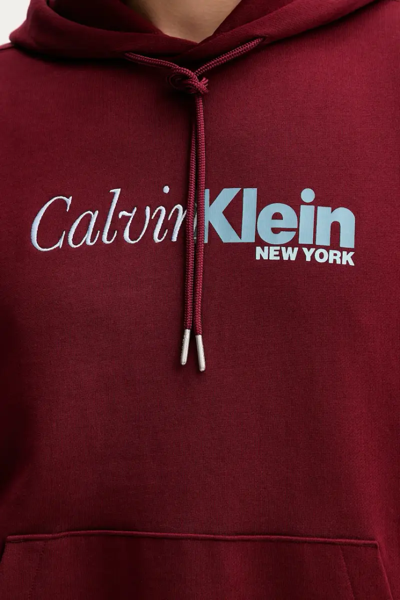 felpa in cotone uomo colore granata con cappuccio LV04LD241G miniatura 5