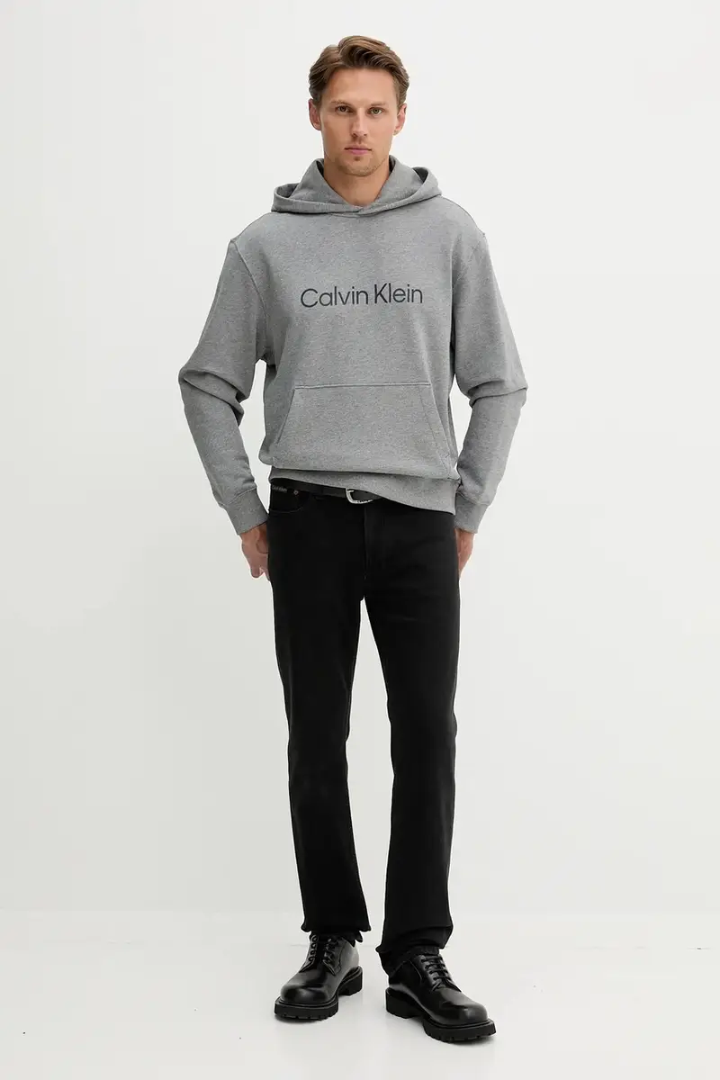 felpa in cotone uomo colore grigio con cappuccio LV14LD231G miniatura 2